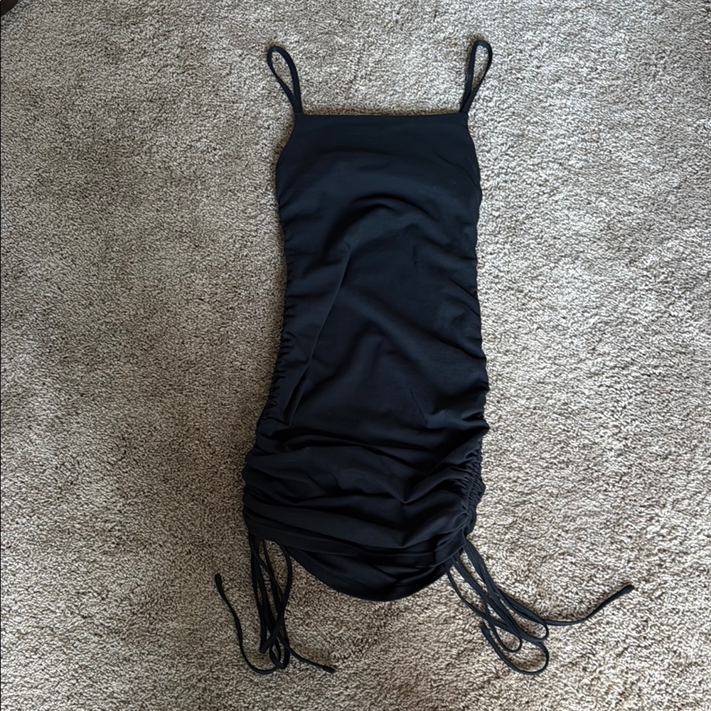 Fabletics Black Ruched Dress Small